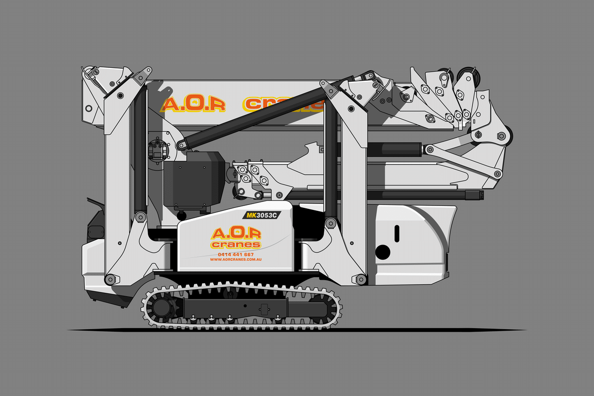 Maeda MK3053C Electric Knuckle Boom Crane