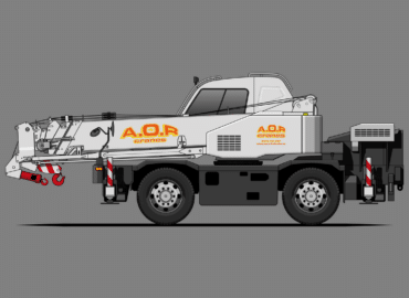 Illustration of the AOR Cranes 13 tonne Tadano GR-130EX city crane
